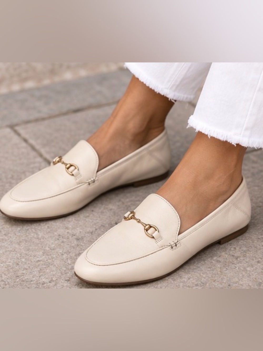 Coach Haley Leather Bit Loafers in Cream Sz 9 Preppy Classic FG3110